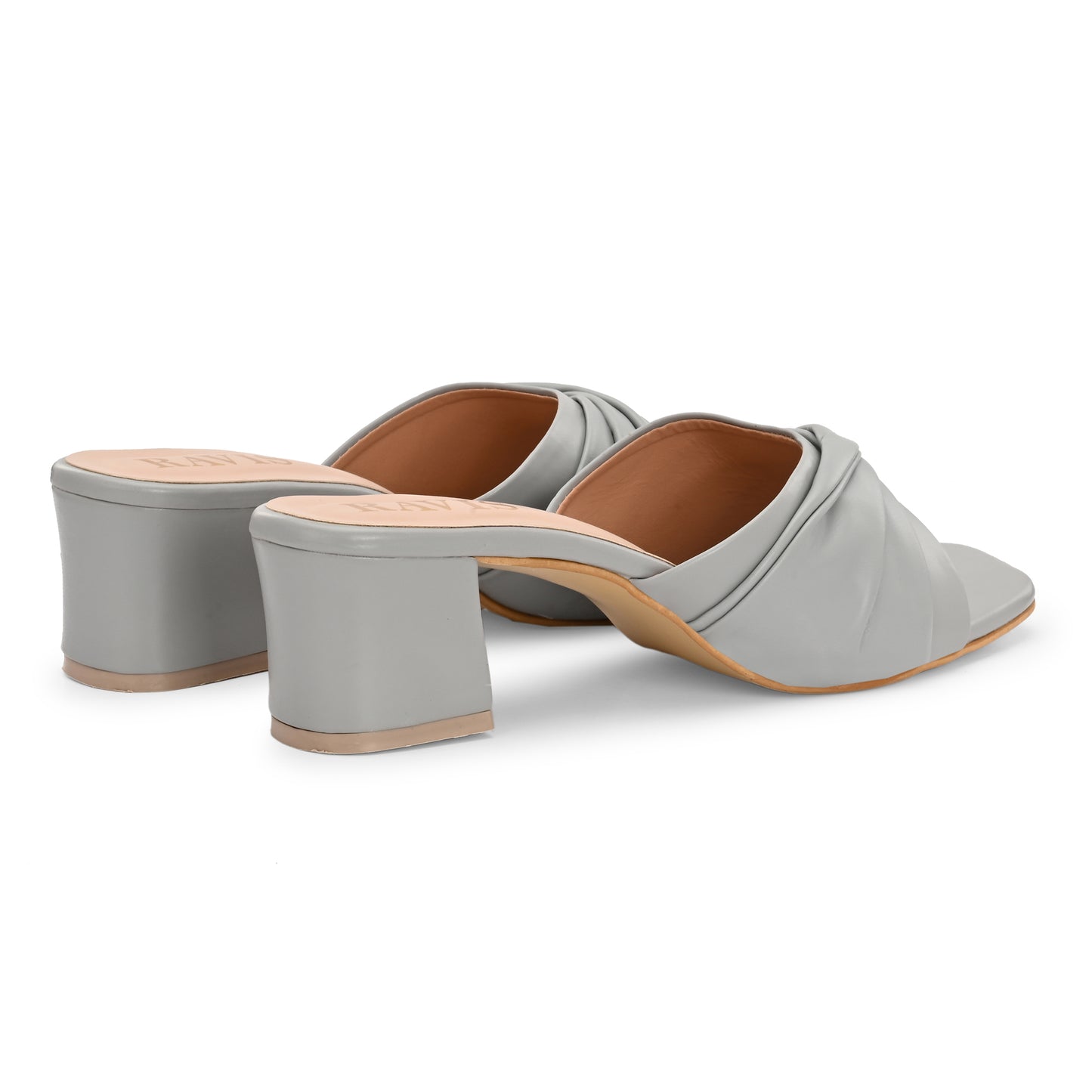 Ravis Twist Front Block Heels – Stylish Daily & Office Wear Slip-On Sandals