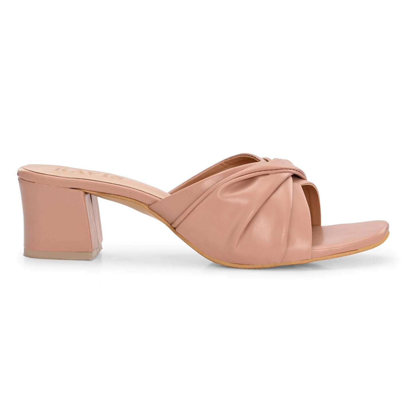 Ravis Twist Front Block Heels – Stylish Daily & Office Wear Slip-On Sandals
