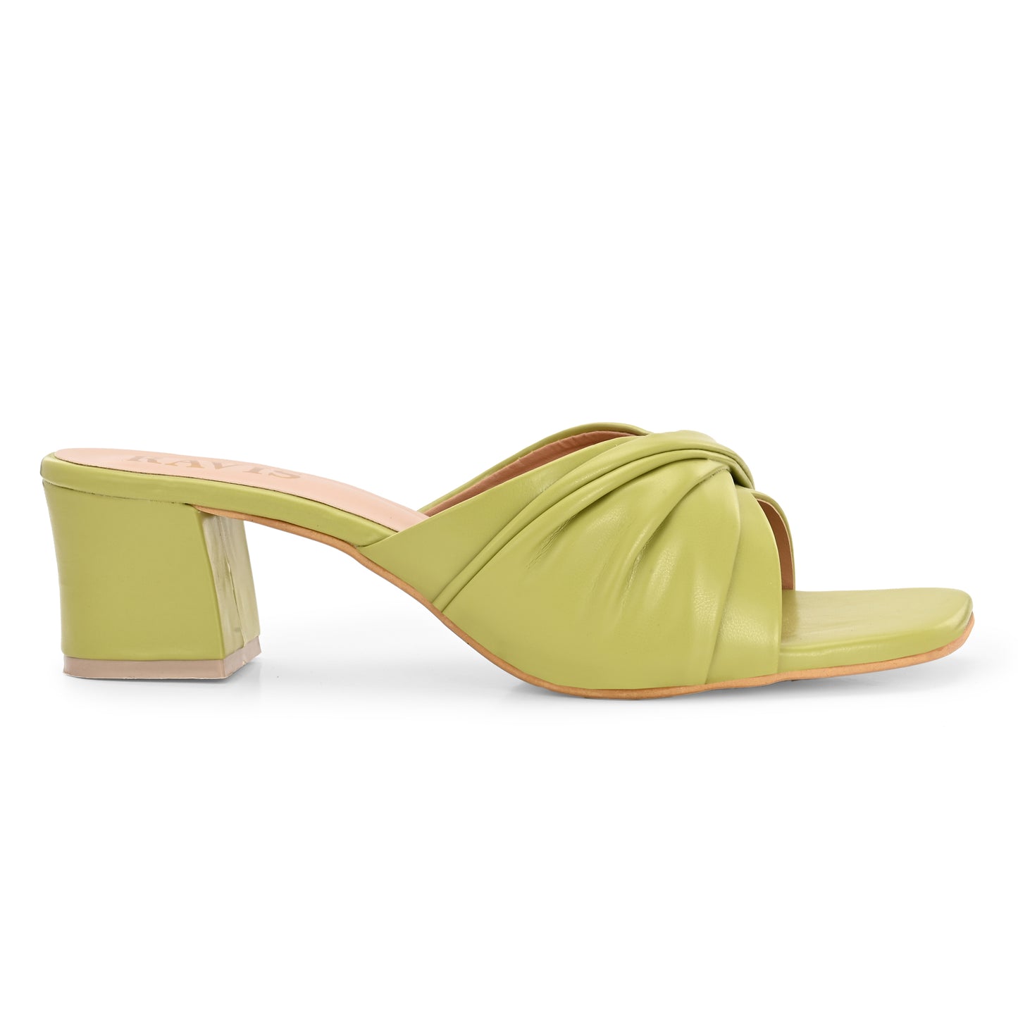 Ravis Twist Front Block Heels – Stylish Daily & Office Wear Slip-On Sandals