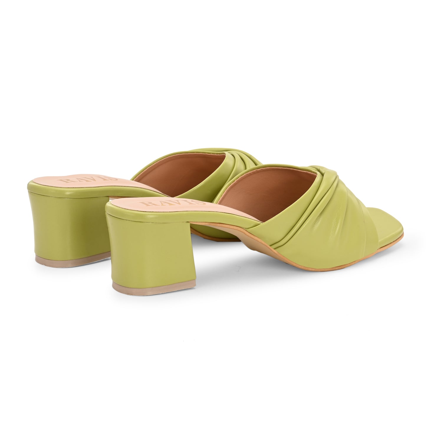 Ravis Twist Front Block Heels – Stylish Daily & Office Wear Slip-On Sandals