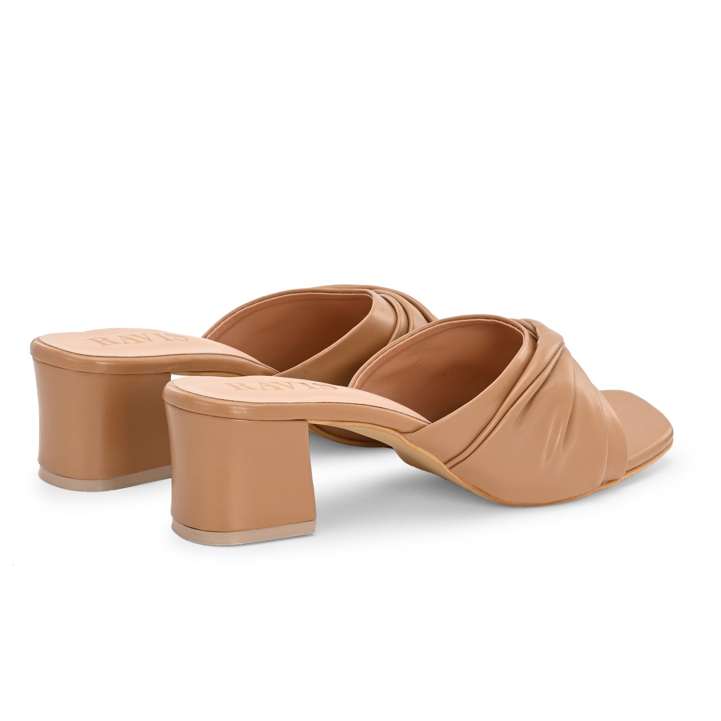 Ravis Twist Front Block Heels – Stylish Daily & Office Wear Slip-On Sandals