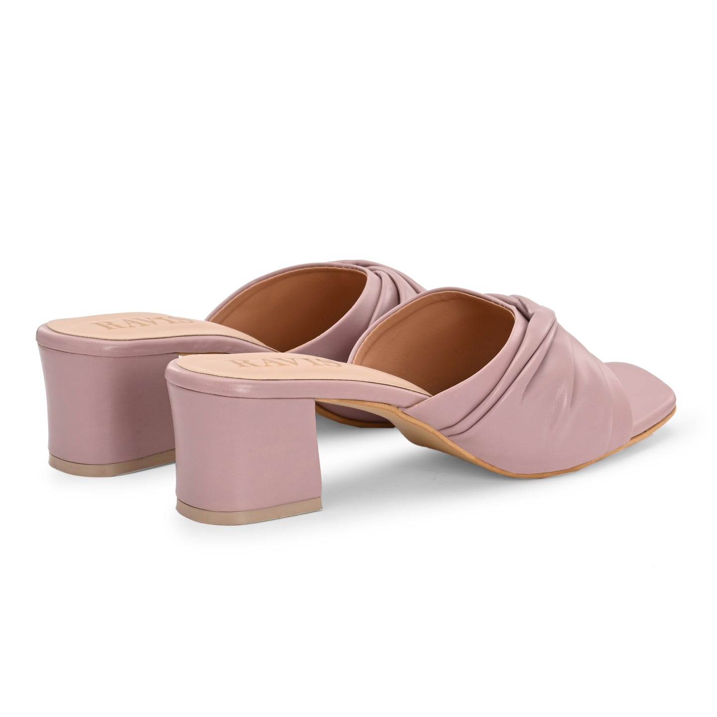 Ravis Twist Front Block Heels – Stylish Daily & Office Wear Slip-On Sandals