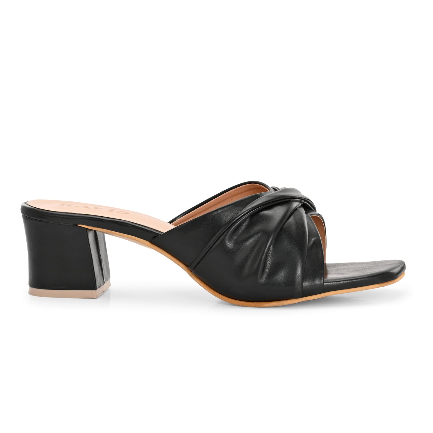 Ravis Twist Front Block Heels – Stylish Daily & Office Wear Slip-On Sandals