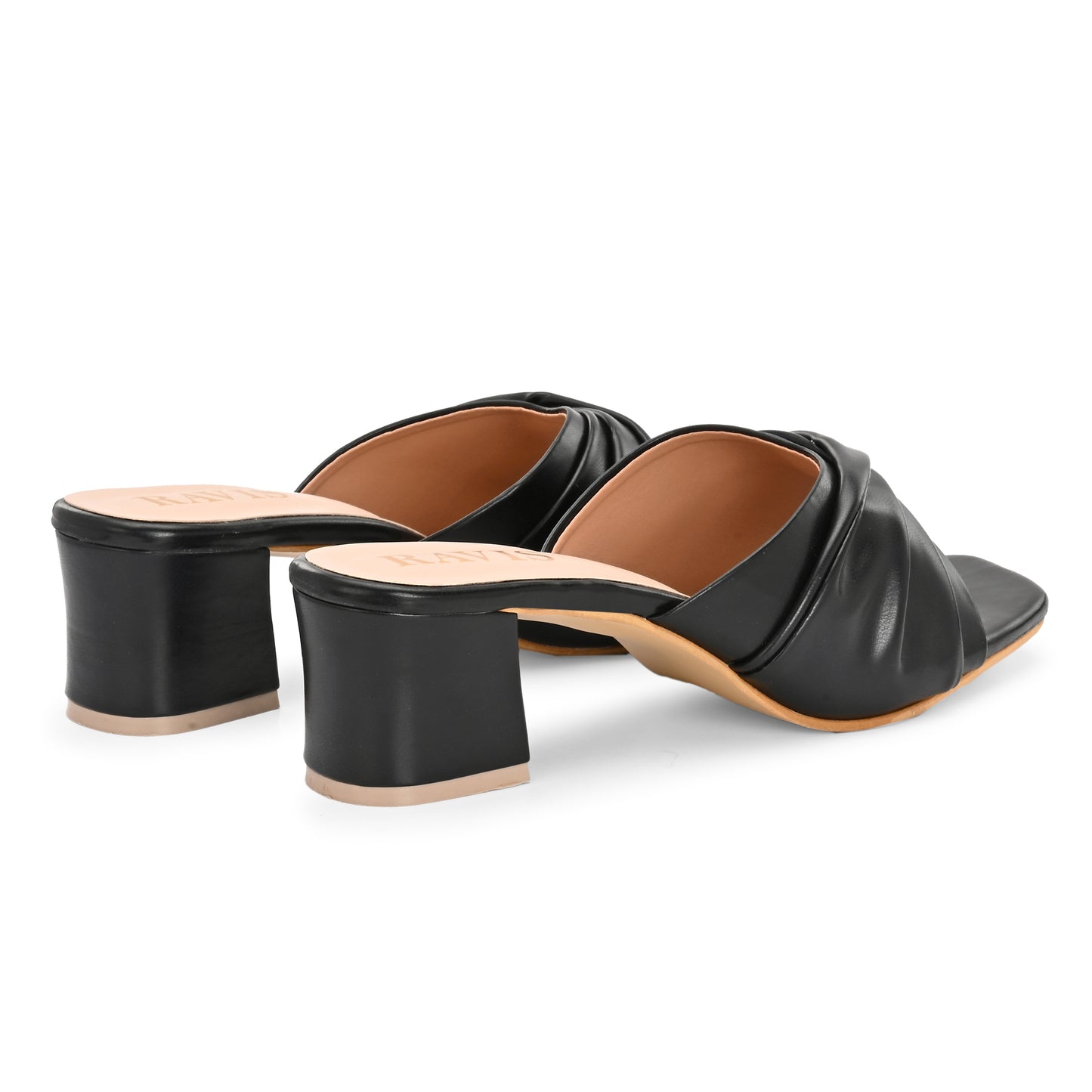 Ravis Twist Front Block Heels – Stylish Daily & Office Wear Slip-On Sandals