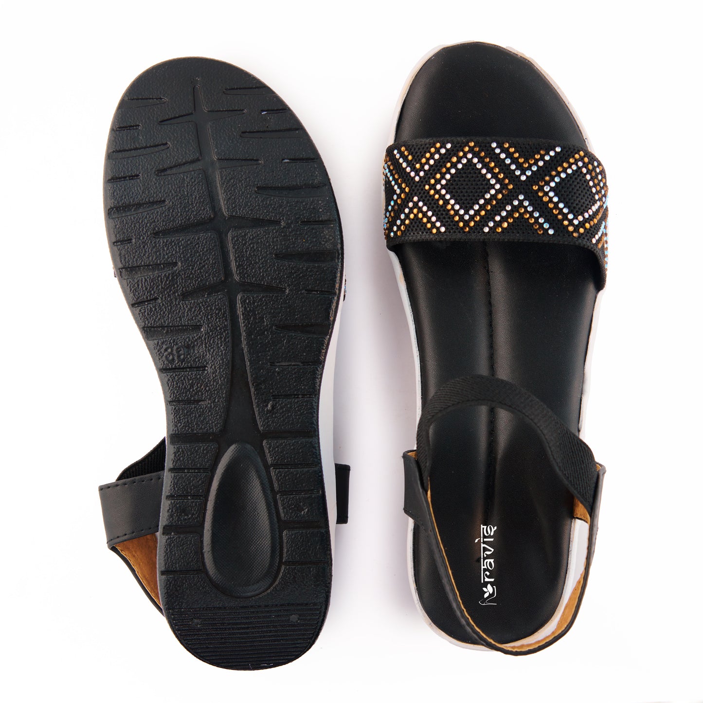 RAVIS SparkleWalk Women's Glitter Strap Sandals