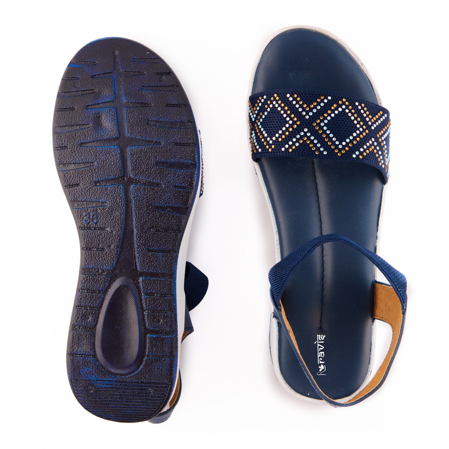 RAVIS SparkleWalk Women's Glitter Strap Sandals