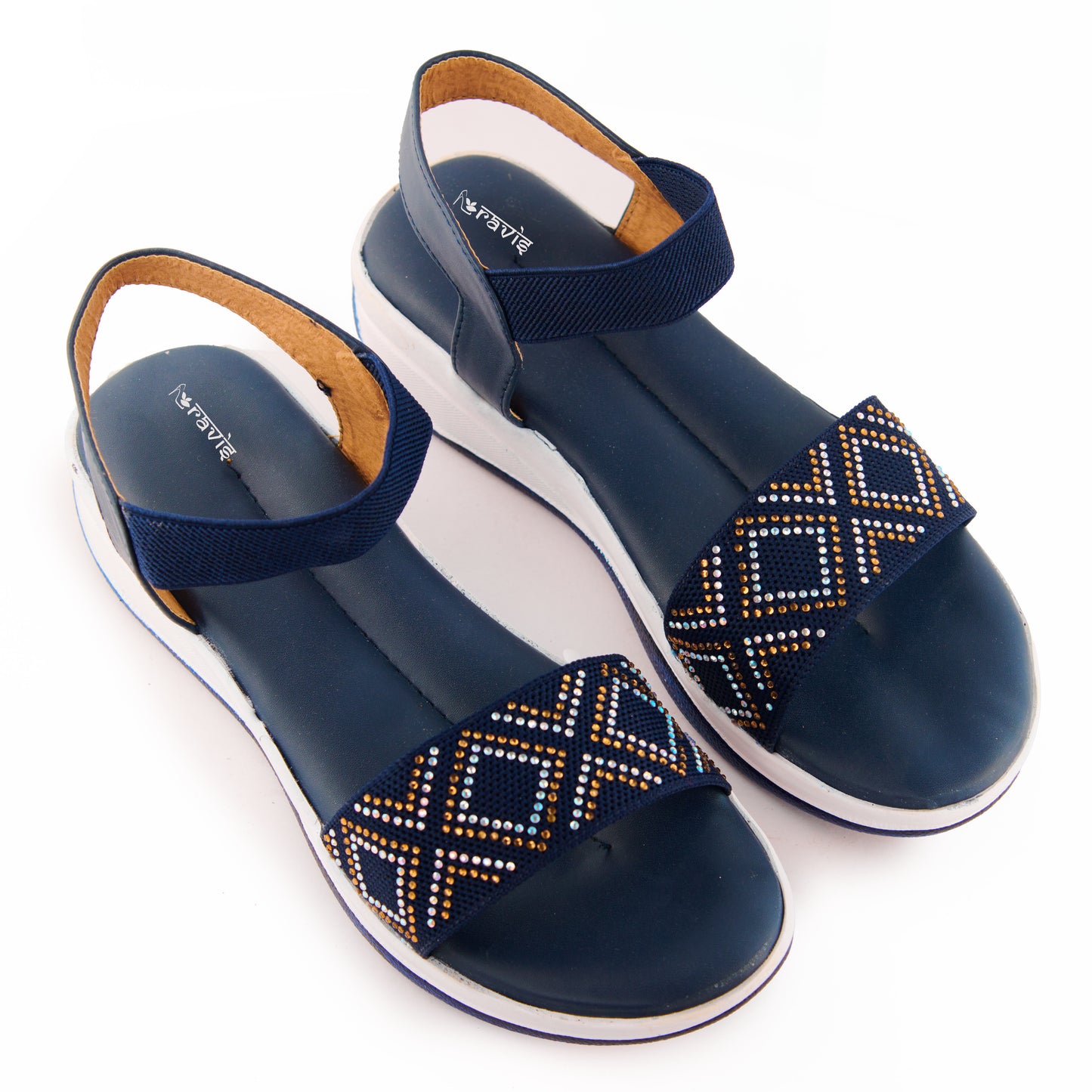 RAVIS SparkleWalk Women's Glitter Strap Sandals