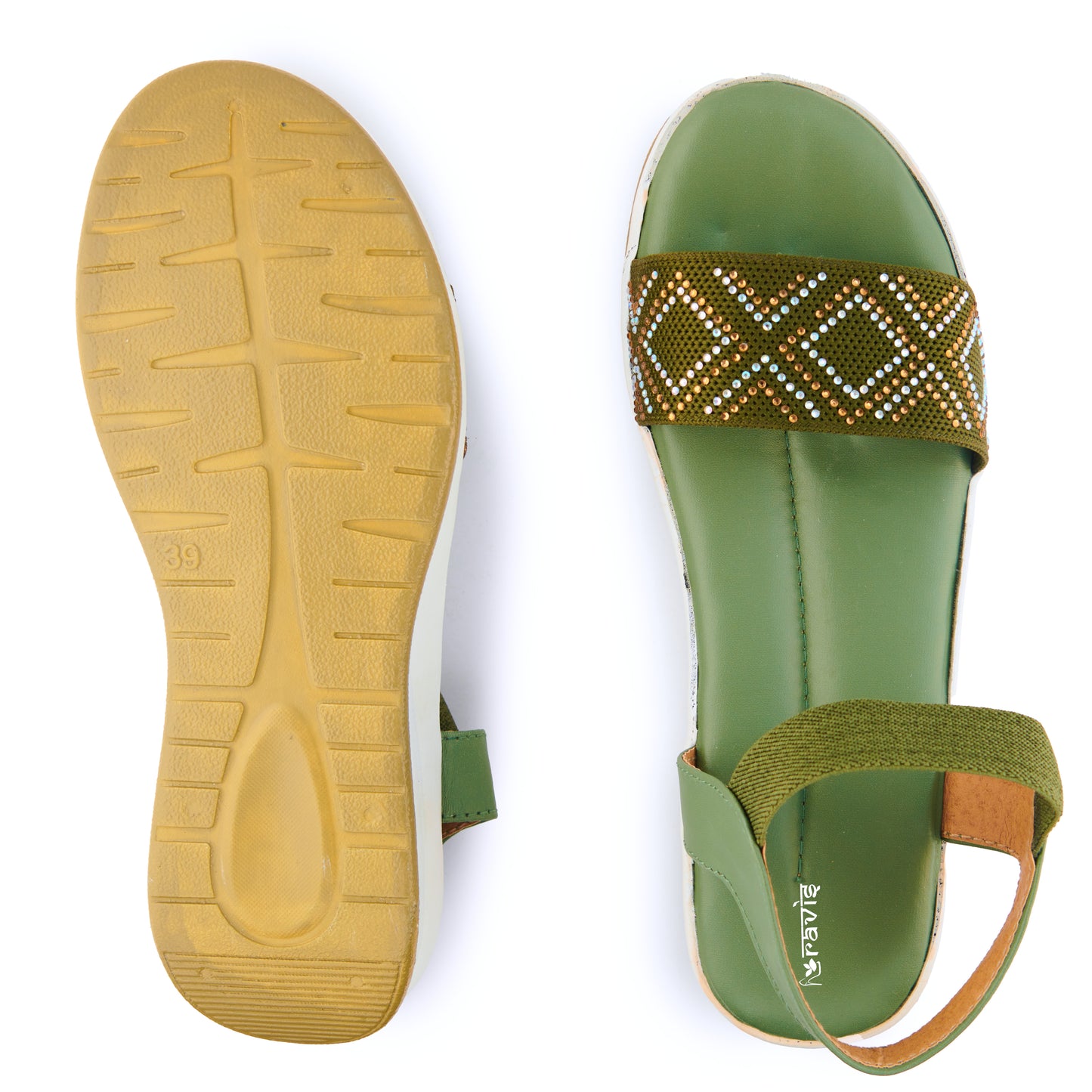 RAVIS SparkleWalk Women's Glitter Strap Sandals