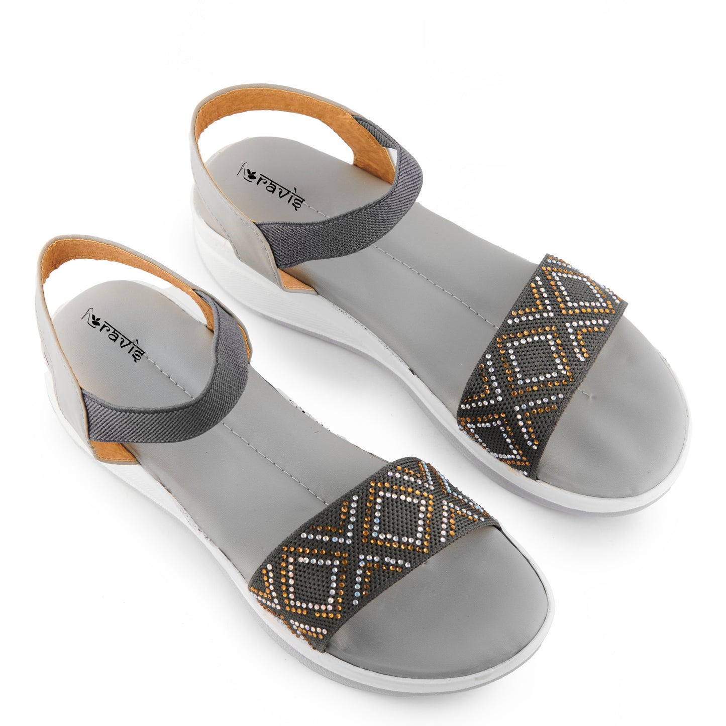 RAVIS SparkleWalk Women's Glitter Strap Sandals