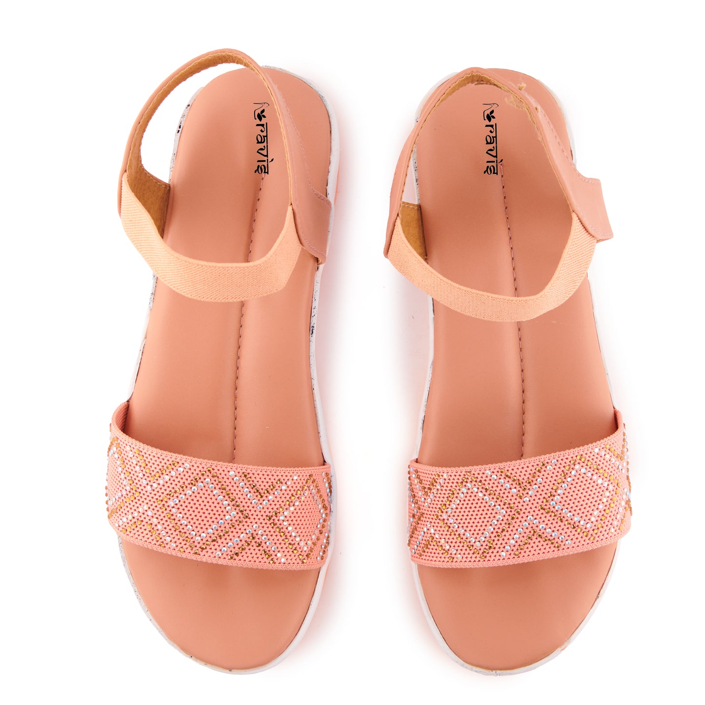 RAVIS SparkleWalk Women's Glitter Strap Sandals
