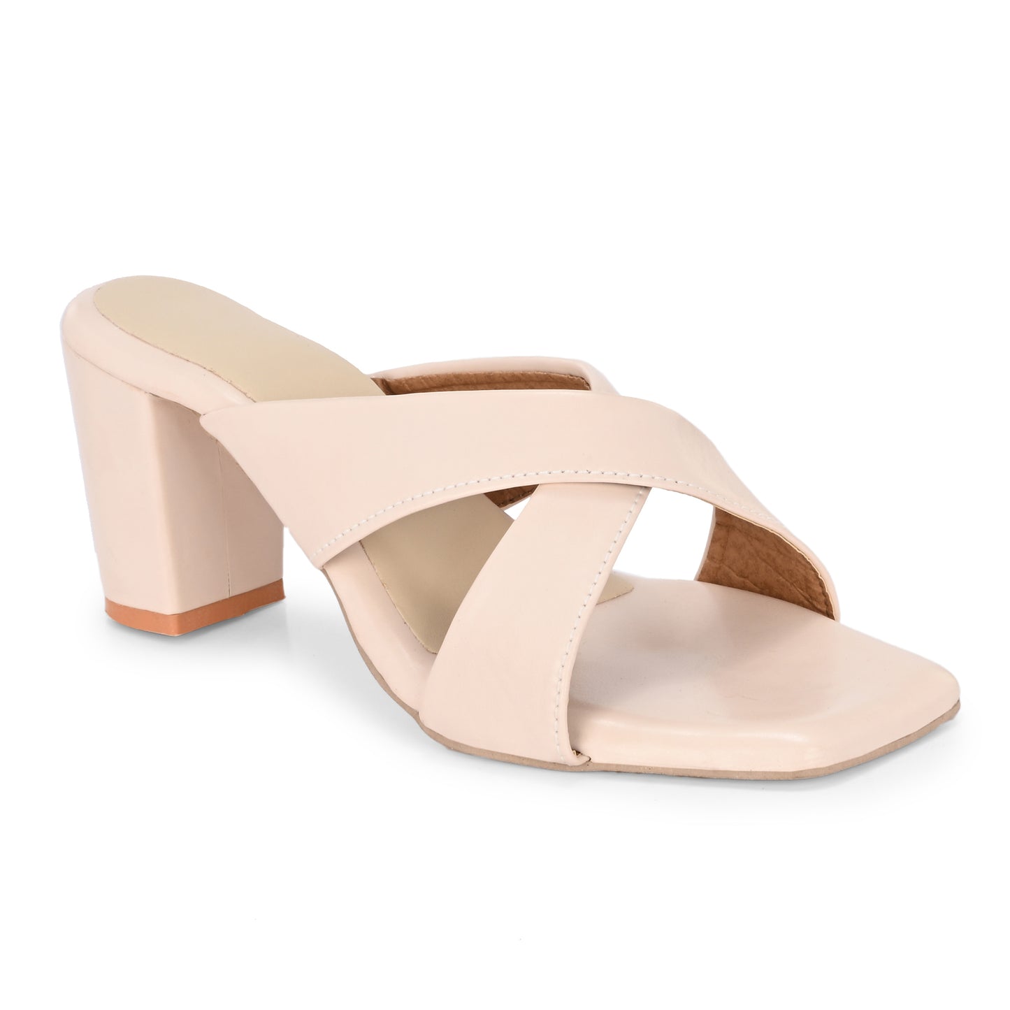 Ravis Cross-Strap Block Heels – Comfortable Slip-On Sandals for Women