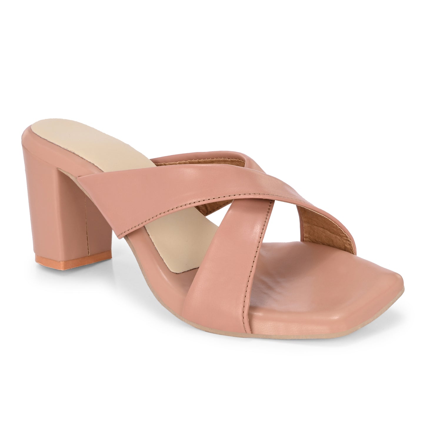 Ravis Cross-Strap Block Heels – Comfortable Slip-On Sandals for Women