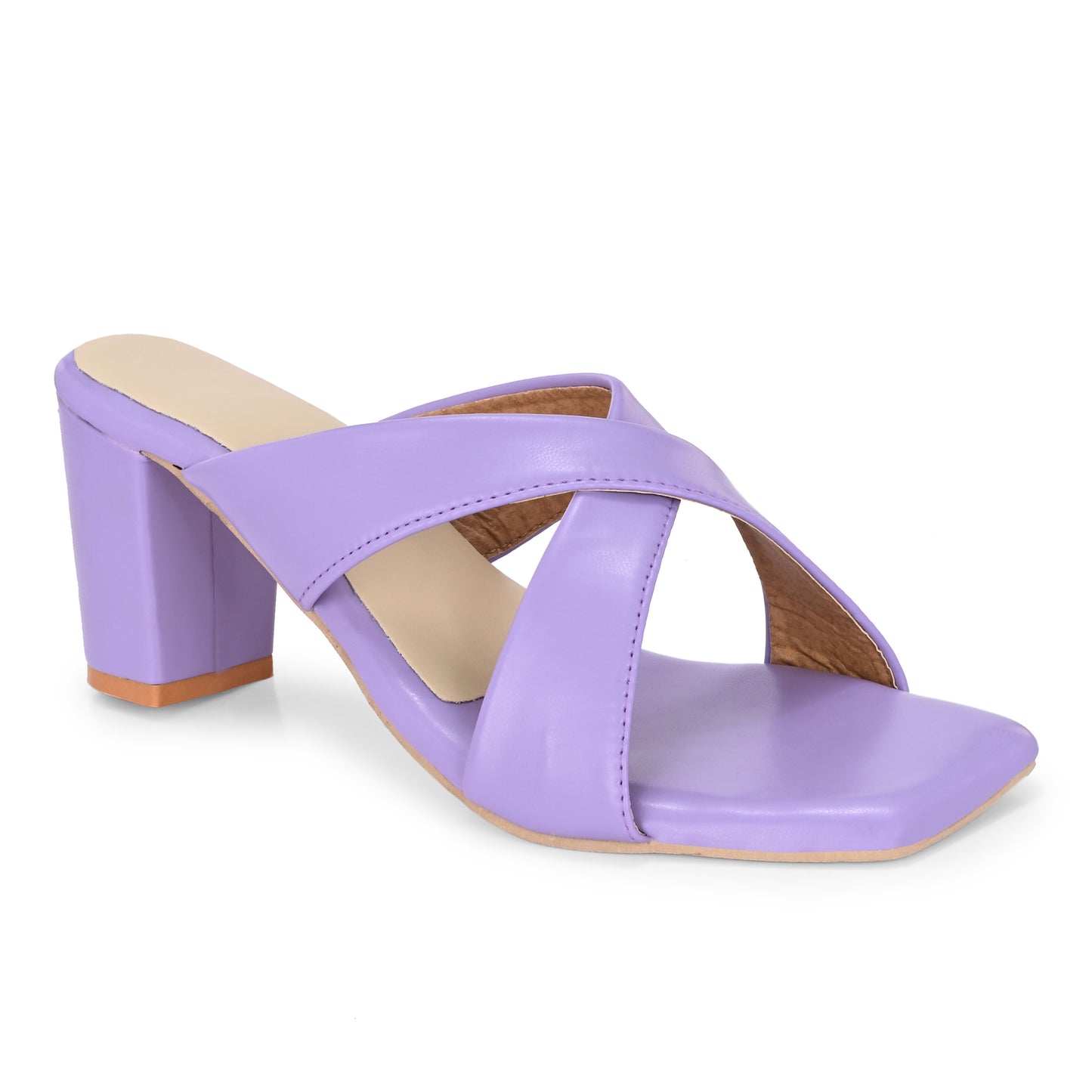 Ravis Cross-Strap Block Heels – Comfortable Slip-On Sandals for Women