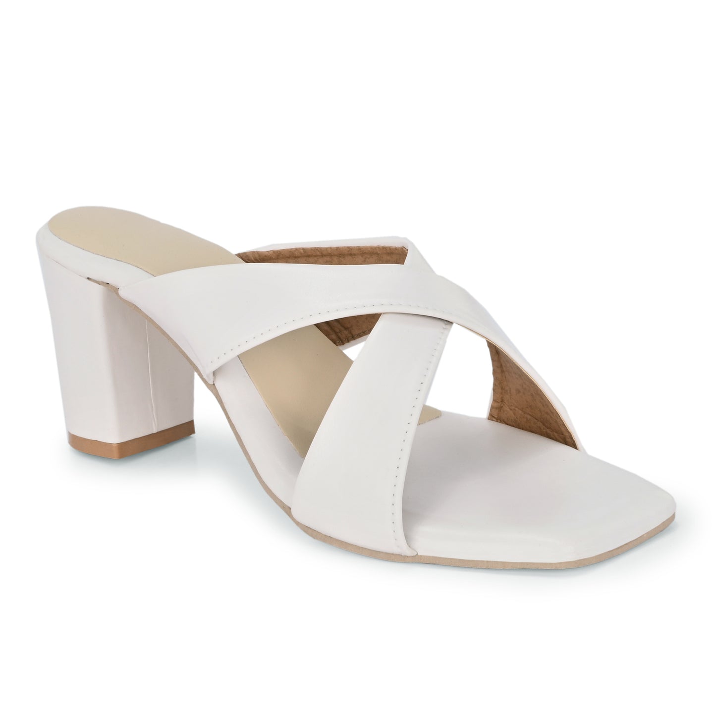 Ravis Cross-Strap Block Heels – Comfortable Slip-On Sandals for Women