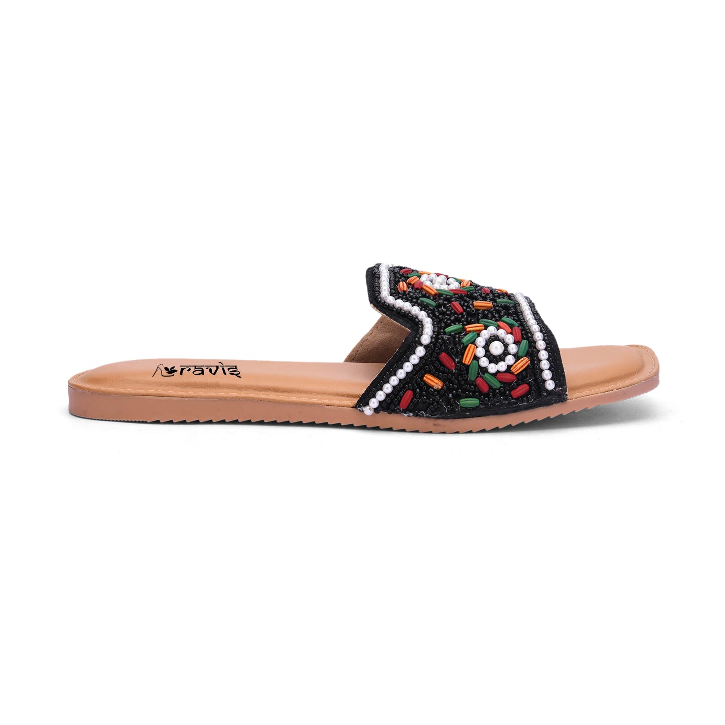 RAVIS FloralArt Ethnic Flat Slip-Ons for Women