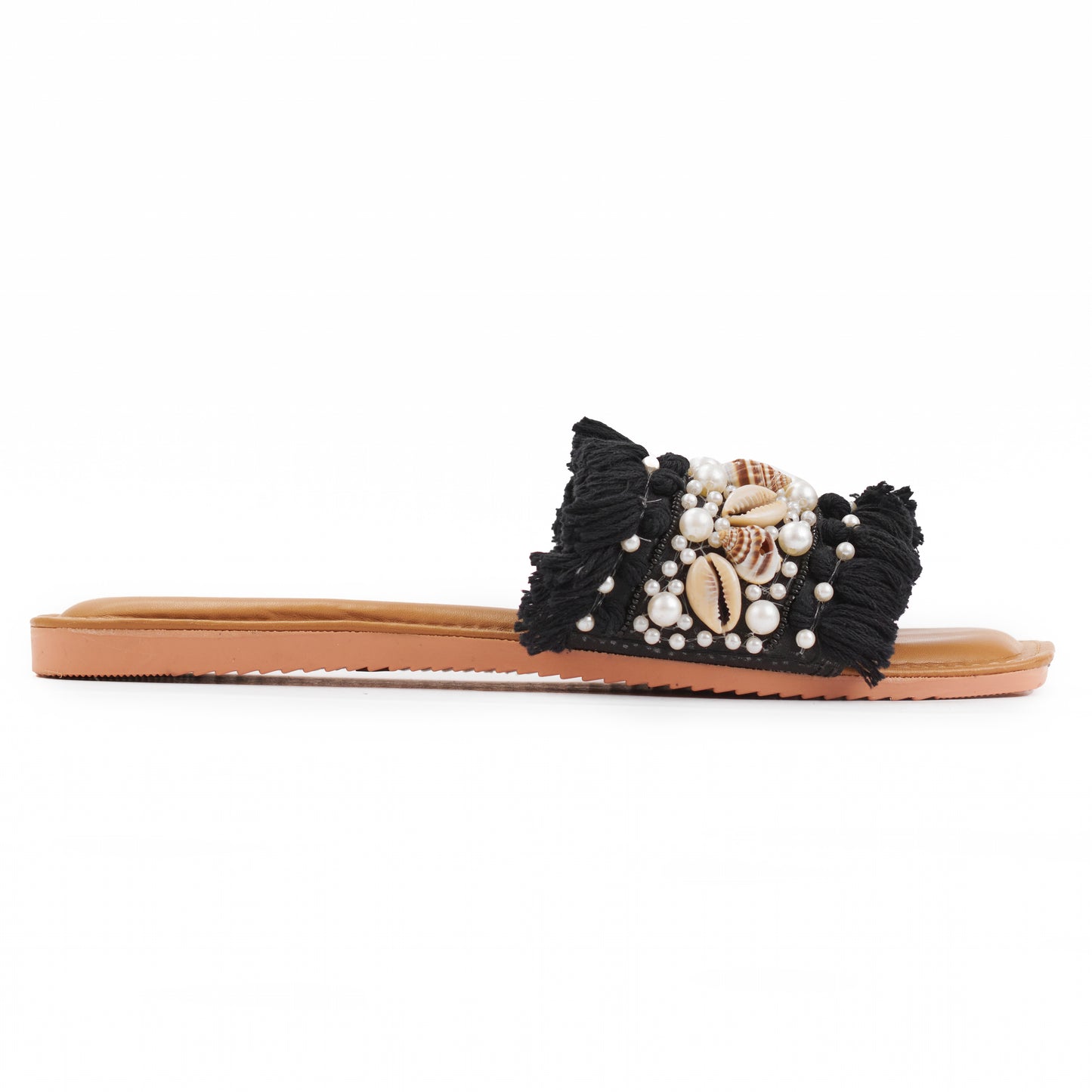 RAVIS Boho Frill Shell Sliders