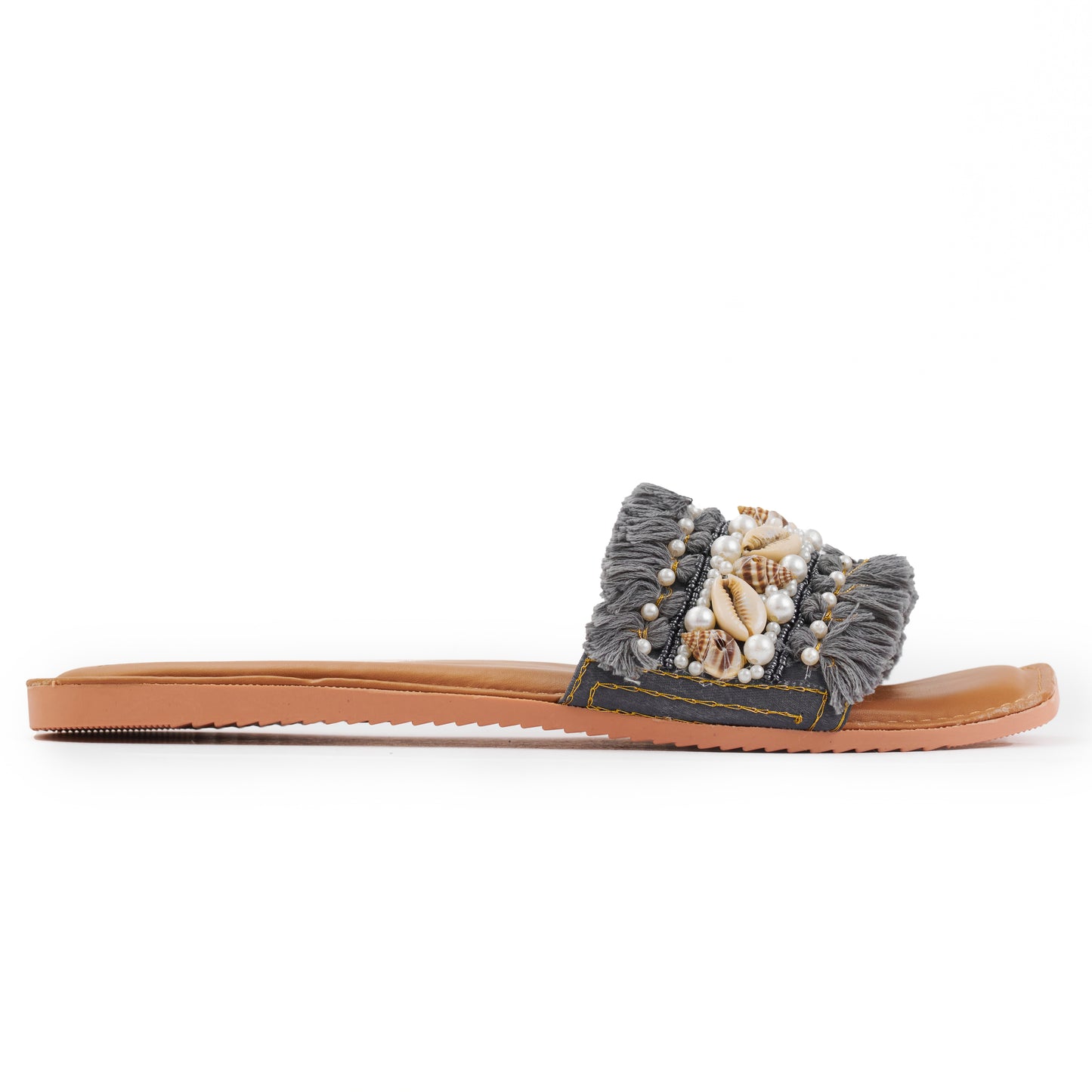 RAVIS Boho Frill Shell Sliders