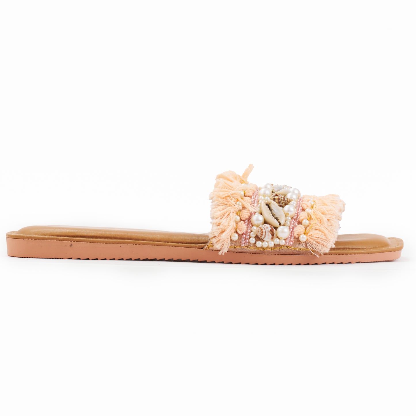 RAVIS Boho Frill Shell Sliders