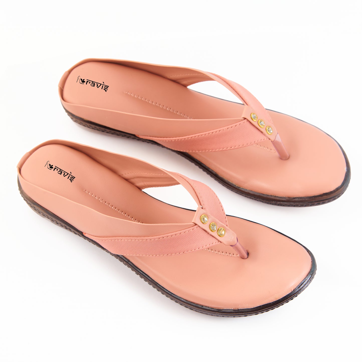 Ravis Cross-Strap Comfort Slippers – Daily Wear Toe-Ring Flats for Women
