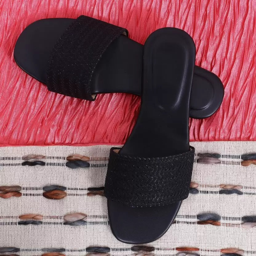 RAVIS Woven Charm Toe-Ring Flats