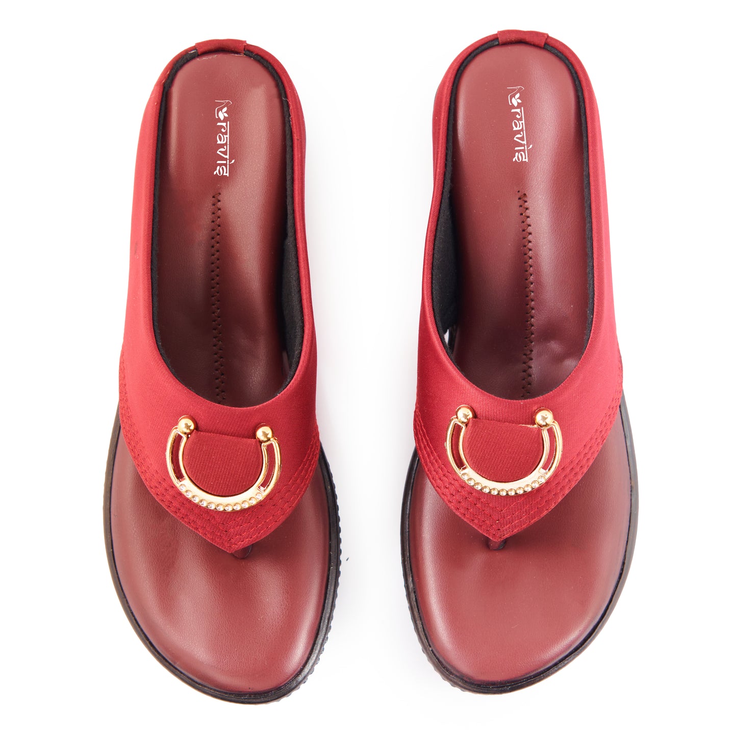 Ravis Gold Ring Toe-Ring Flats – Comfort Slip-On Daily Wear Sandals for Women