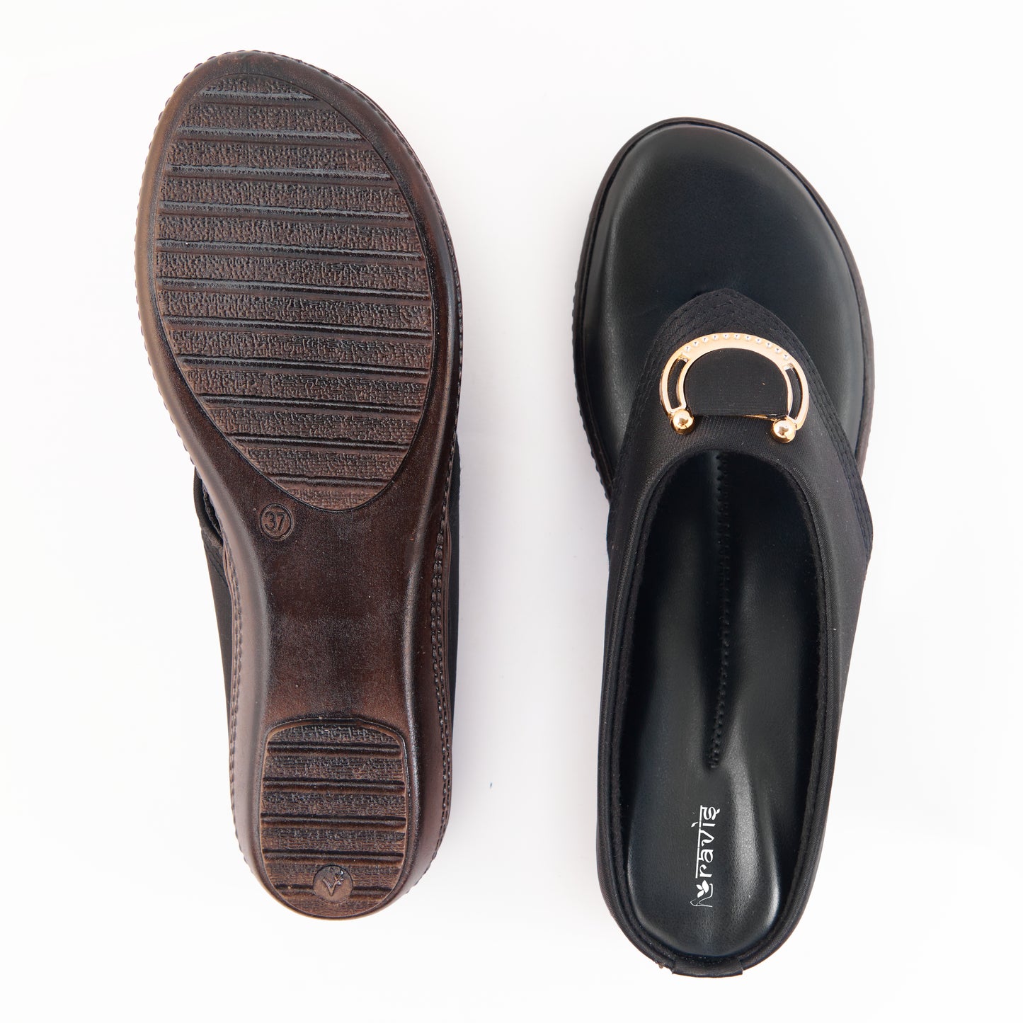 Ravis Gold Ring Toe-Ring Flats – Comfort Slip-On Daily Wear Sandals for Women