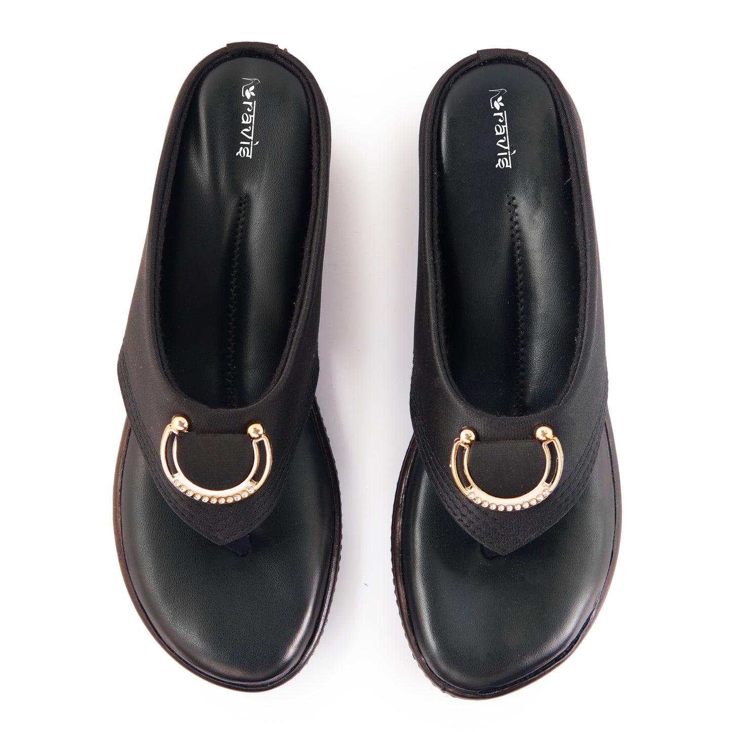Ravis Gold Ring Toe-Ring Flats – Comfort Slip-On Daily Wear Sandals for Women