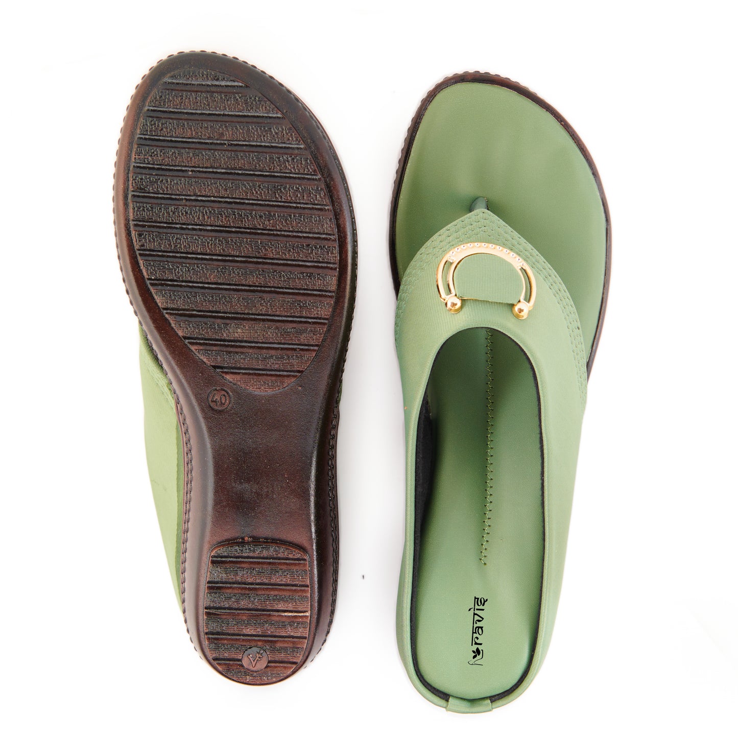 Ravis Gold Ring Toe-Ring Flats – Comfort Slip-On Daily Wear Sandals for Women
