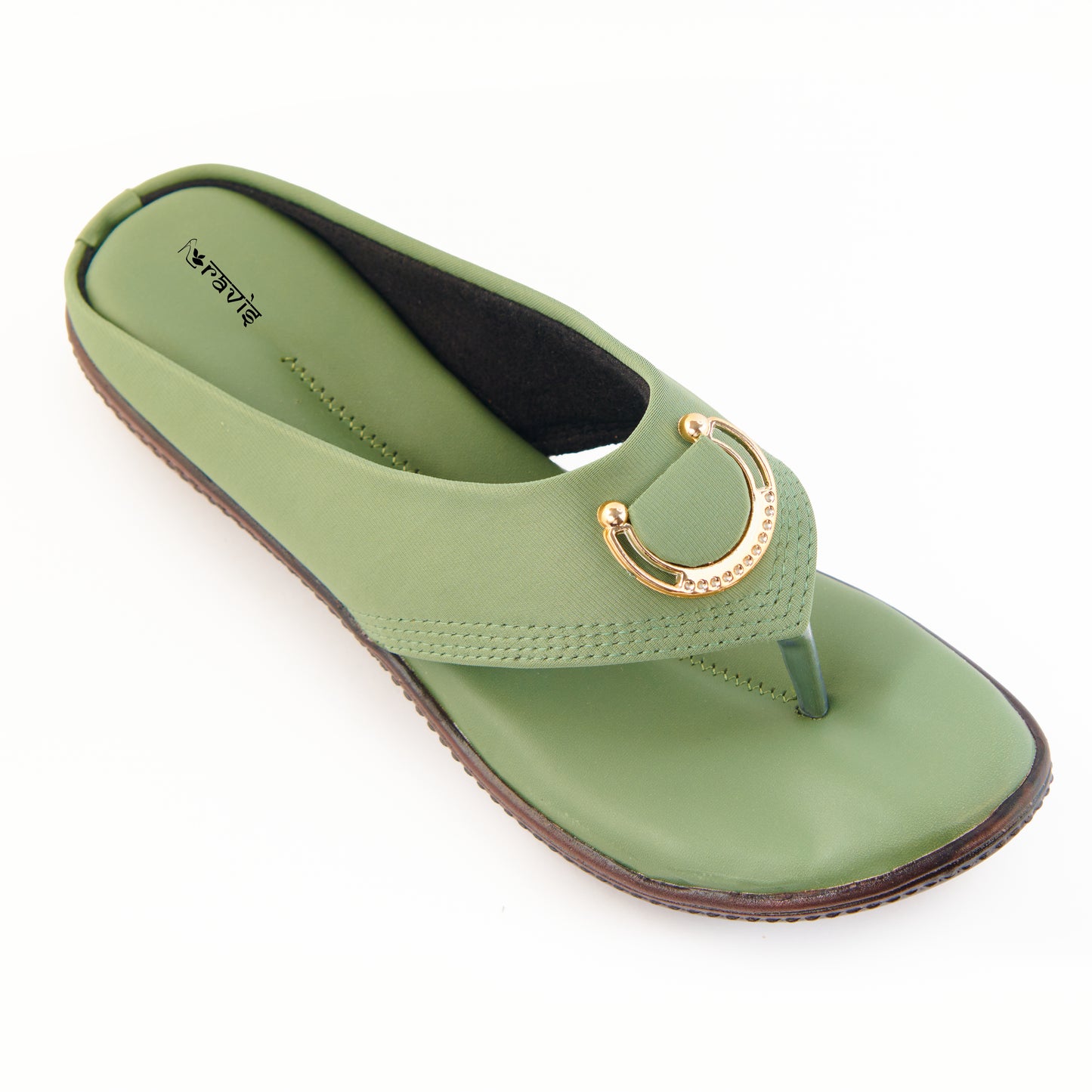 Ravis Gold Ring Toe-Ring Flats – Comfort Slip-On Daily Wear Sandals for Women