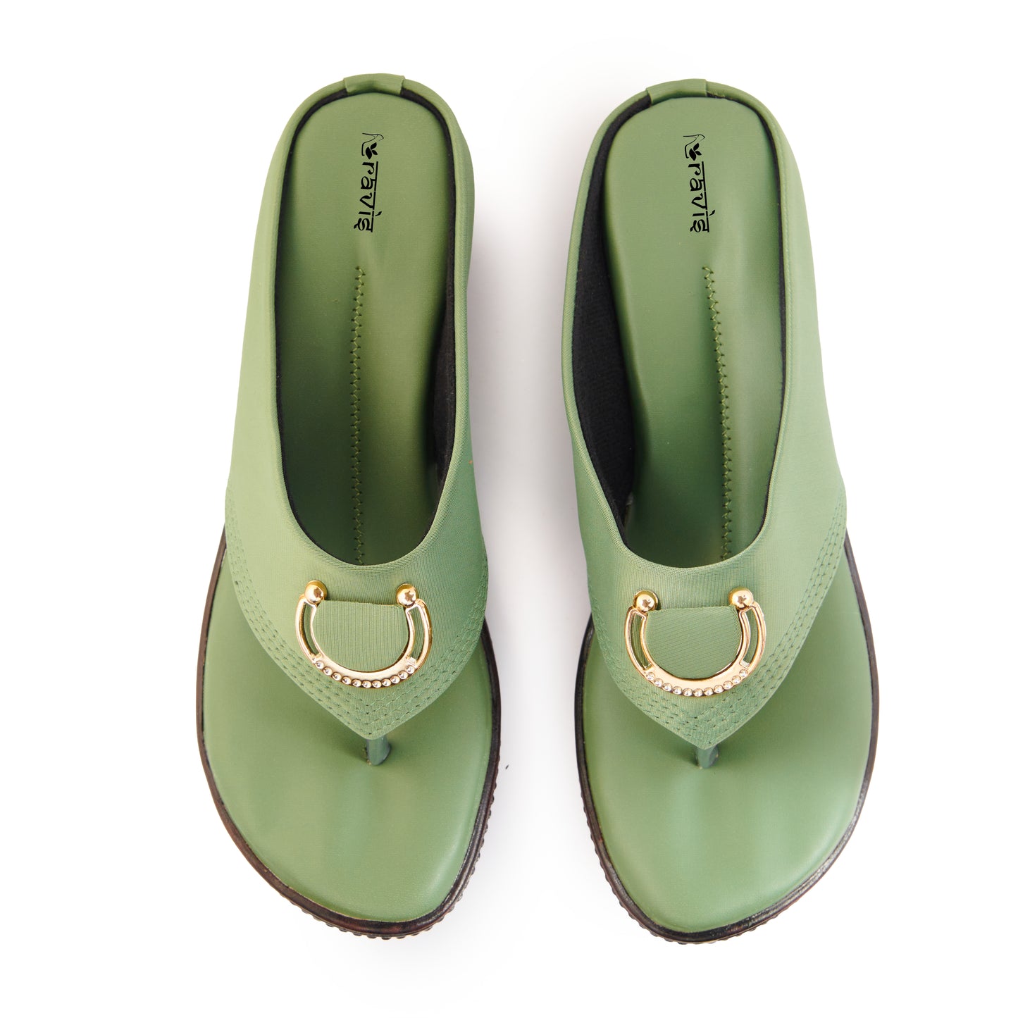 Ravis Gold Ring Toe-Ring Flats – Comfort Slip-On Daily Wear Sandals for Women
