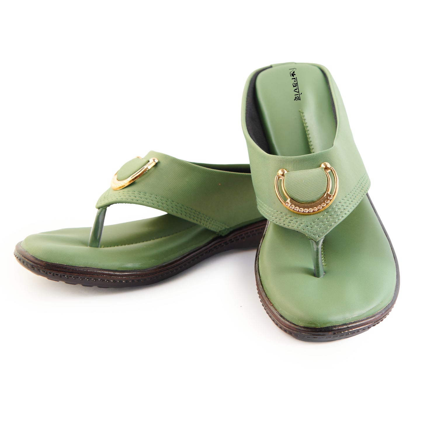 Ravis Gold Ring Toe-Ring Flats – Comfort Slip-On Daily Wear Sandals for Women
