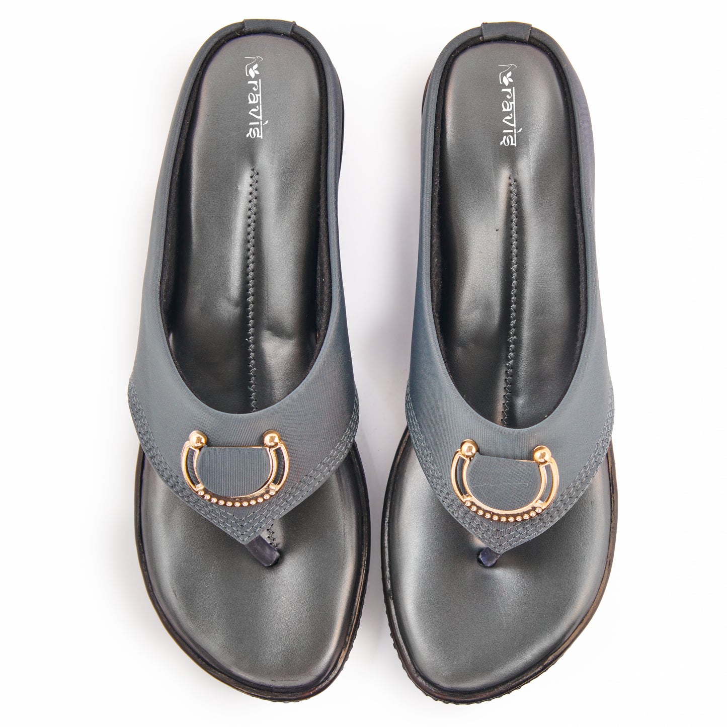 Ravis Gold Ring Toe-Ring Flats – Comfort Slip-On Daily Wear Sandals for Women