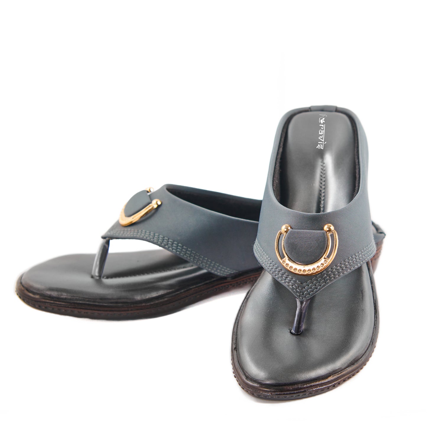 Ravis Gold Ring Toe-Ring Flats – Comfort Slip-On Daily Wear Sandals for Women