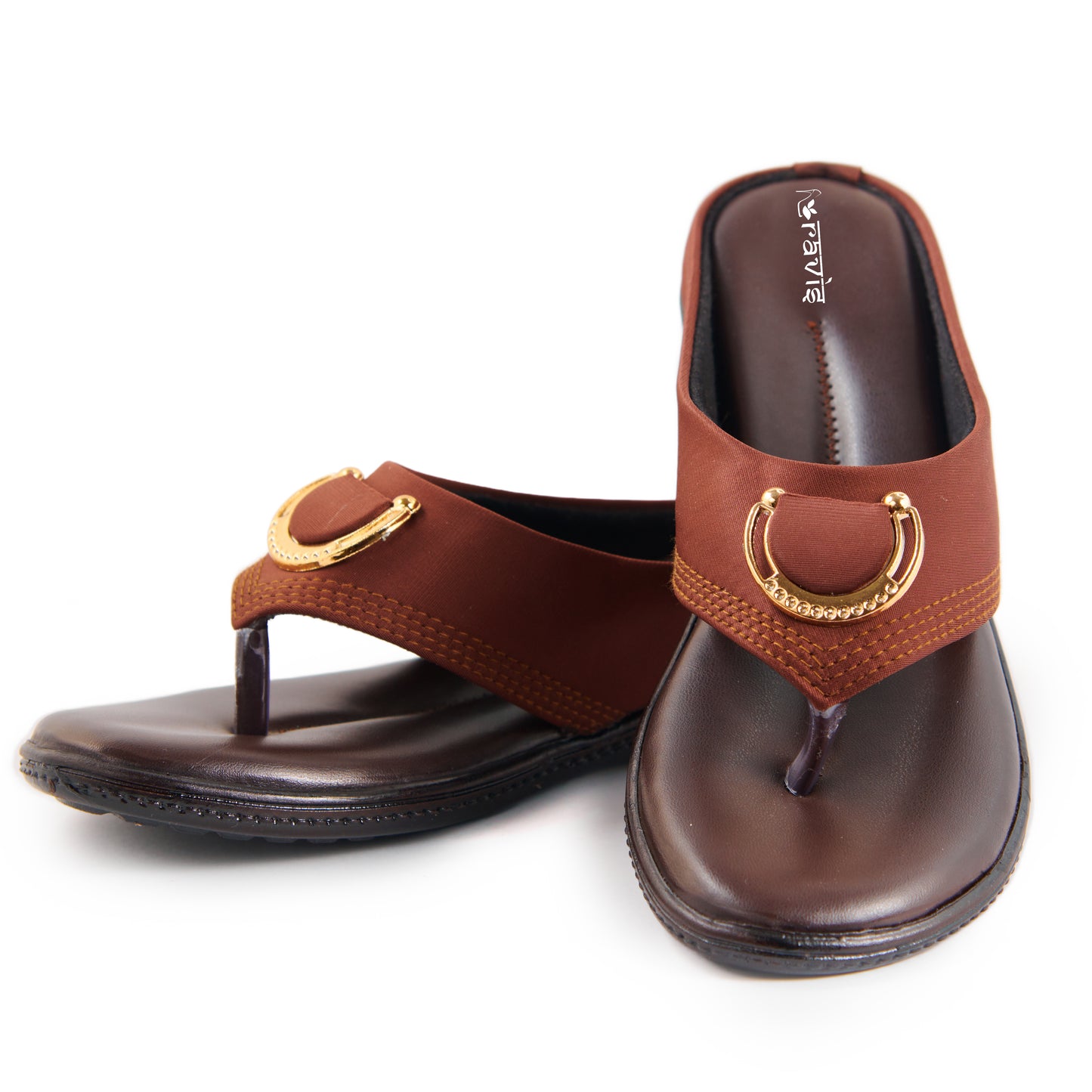 Ravis Gold Ring Toe-Ring Flats – Comfort Slip-On Daily Wear Sandals for Women