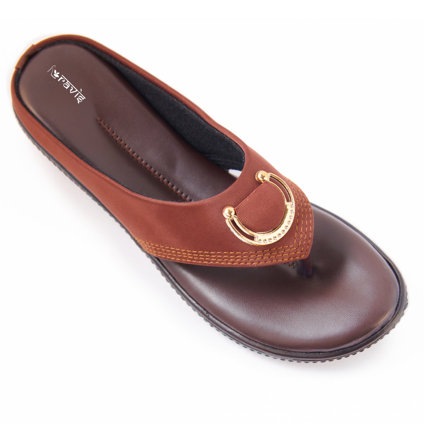 Ravis Gold Ring Toe-Ring Flats – Comfort Slip-On Daily Wear Sandals for Women
