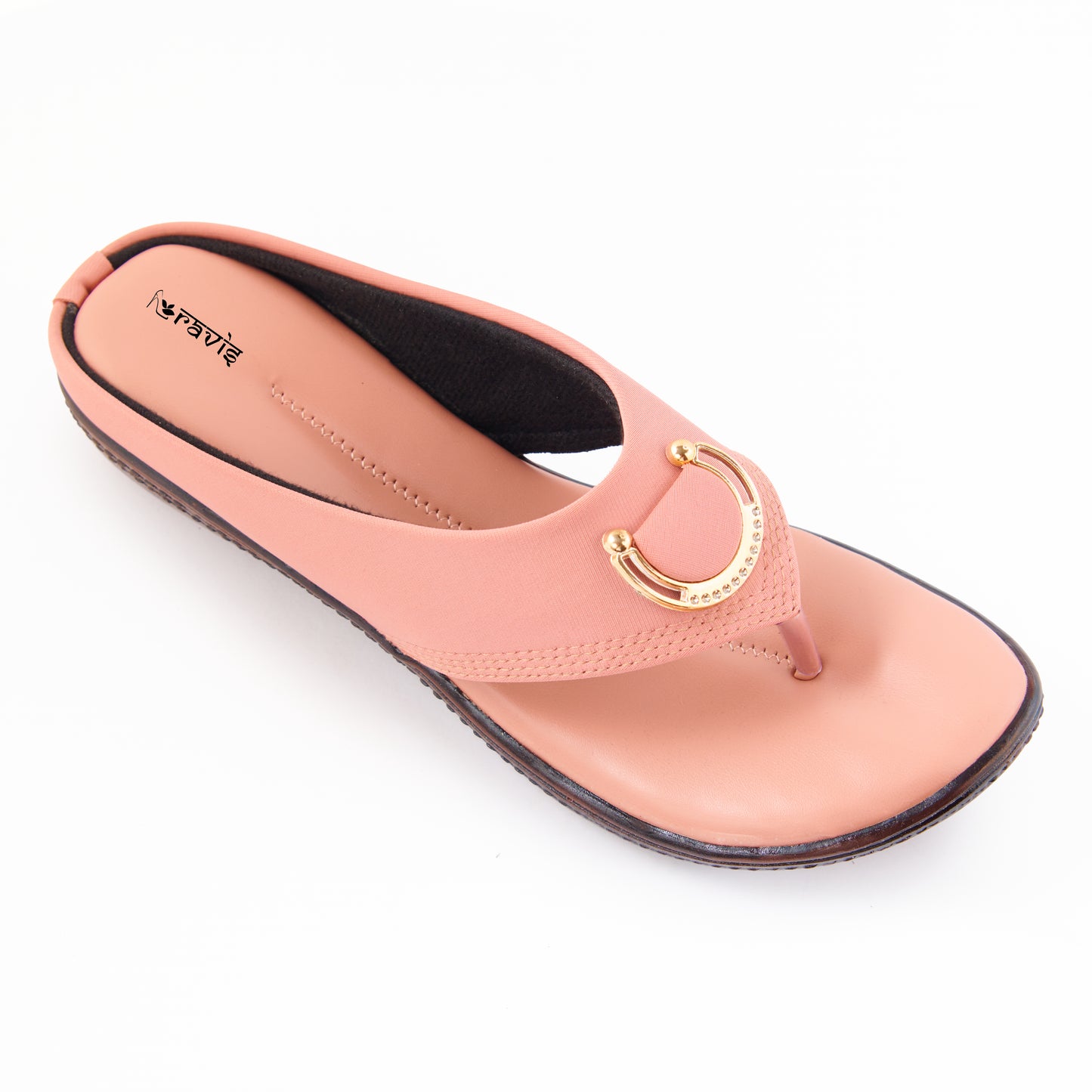 Ravis Gold Ring Toe-Ring Flats – Comfort Slip-On Daily Wear Sandals for Women