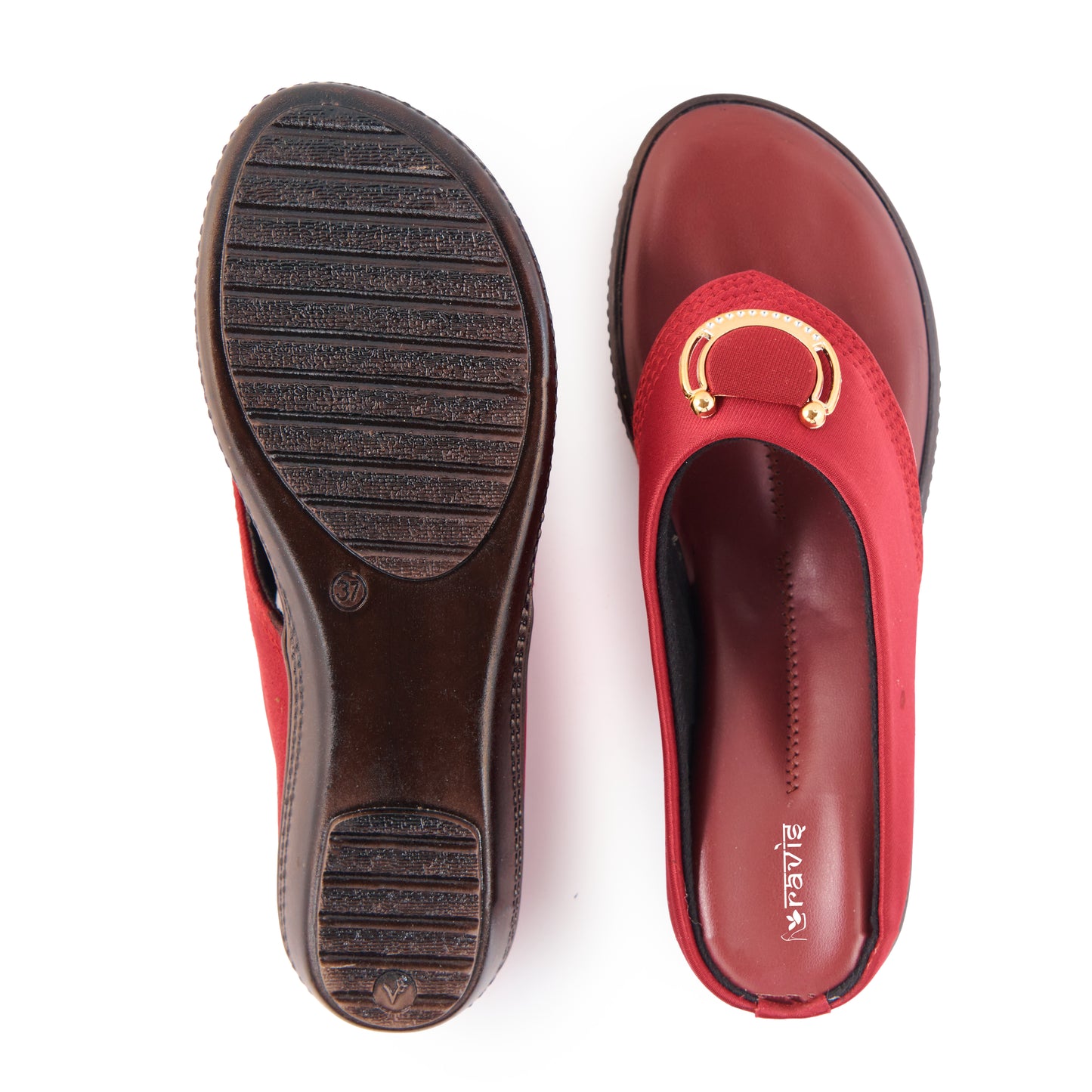 Ravis Gold Ring Toe-Ring Flats – Comfort Slip-On Daily Wear Sandals for Women