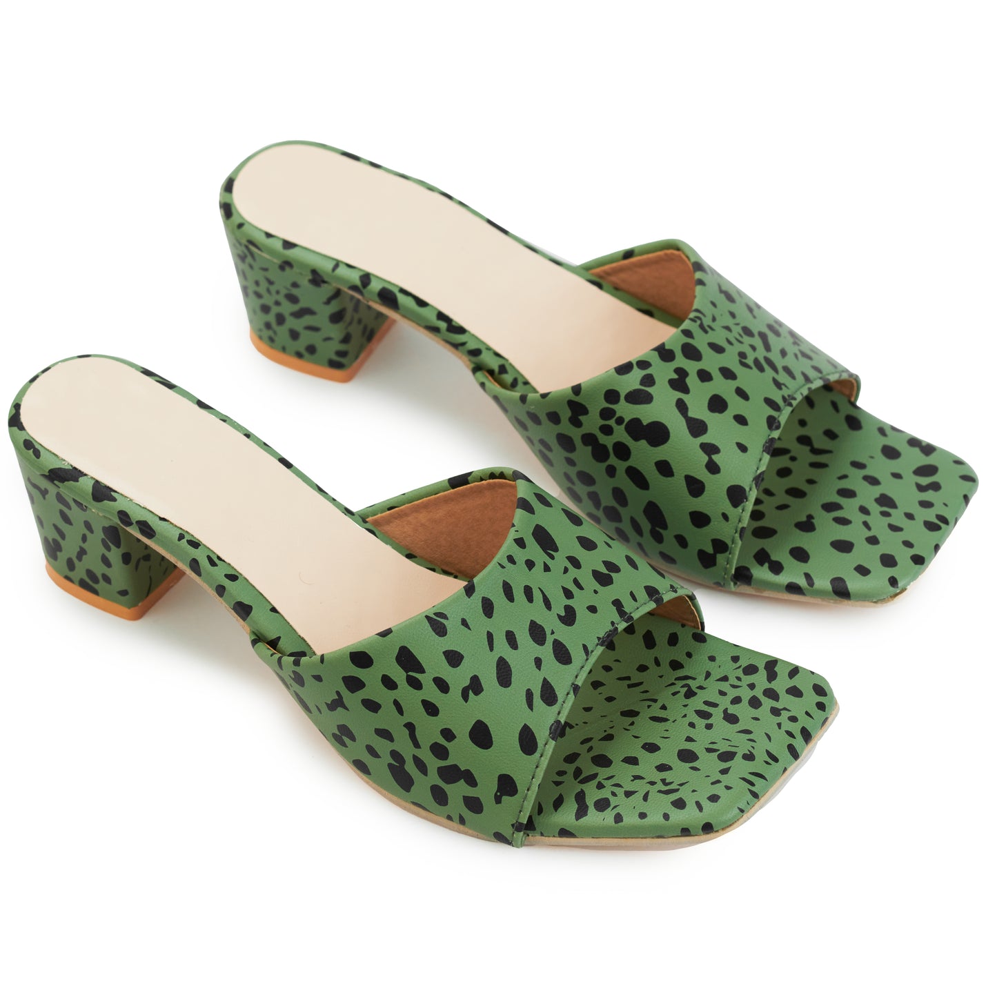 RAVIS Fierce Print Block Heels – Trendy Animal Pattern Slip-On for Women