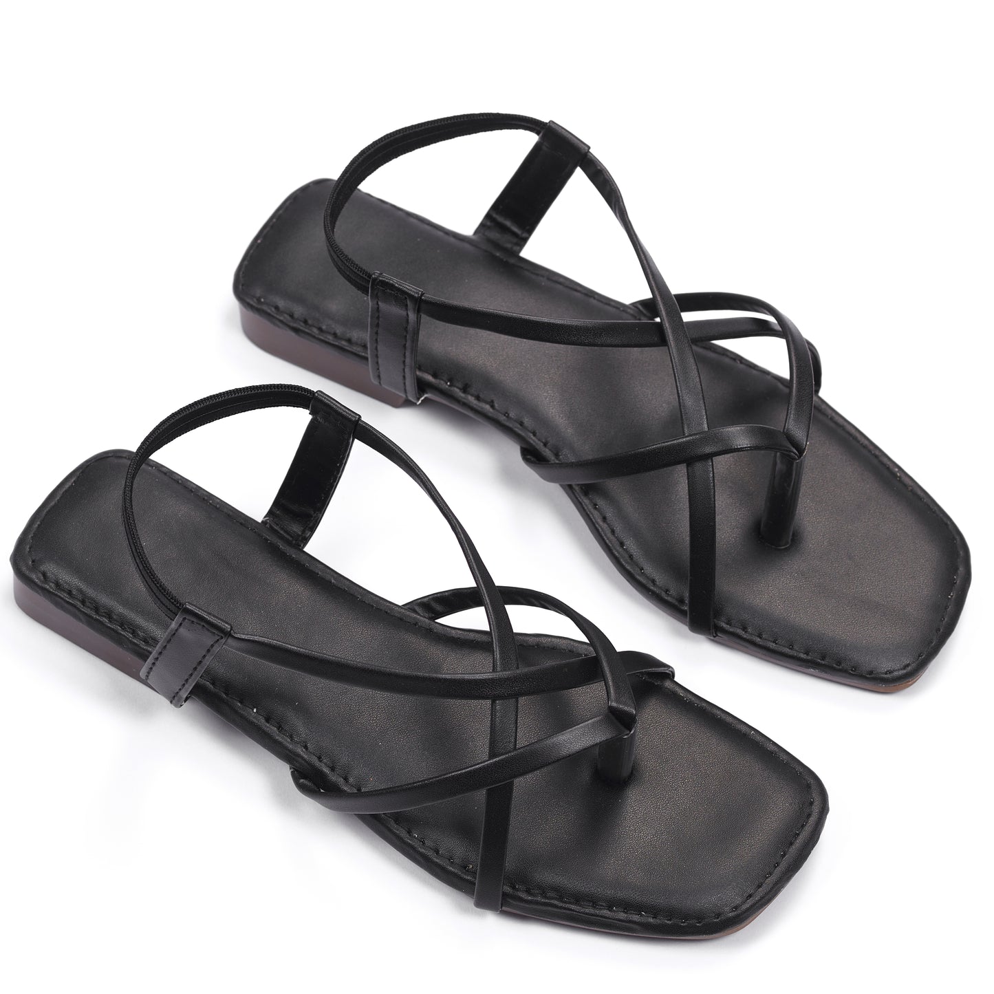 Ravis Triple Elastic Strap Criss-Cross Flats – Stylish Comfort for Everyday
