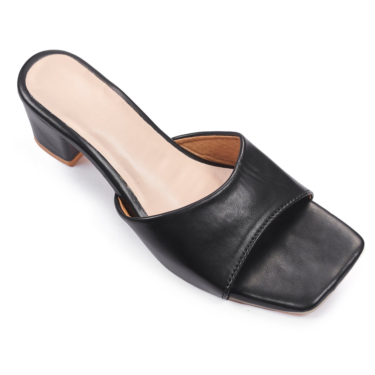 RAVIS Sleek Square-Toe Block Heels
