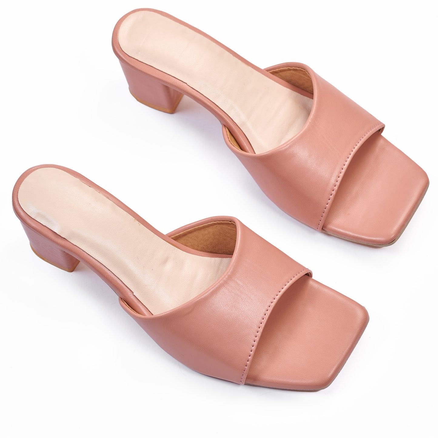RAVIS Sleek Square-Toe Block Heels