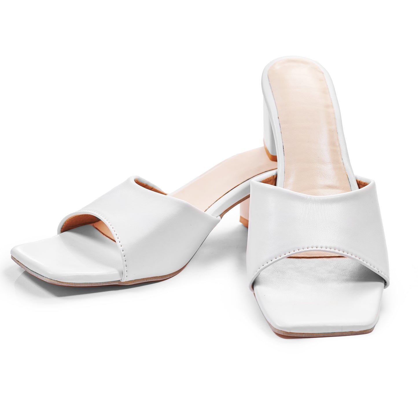 RAVIS Sleek Square-Toe Block Heels
