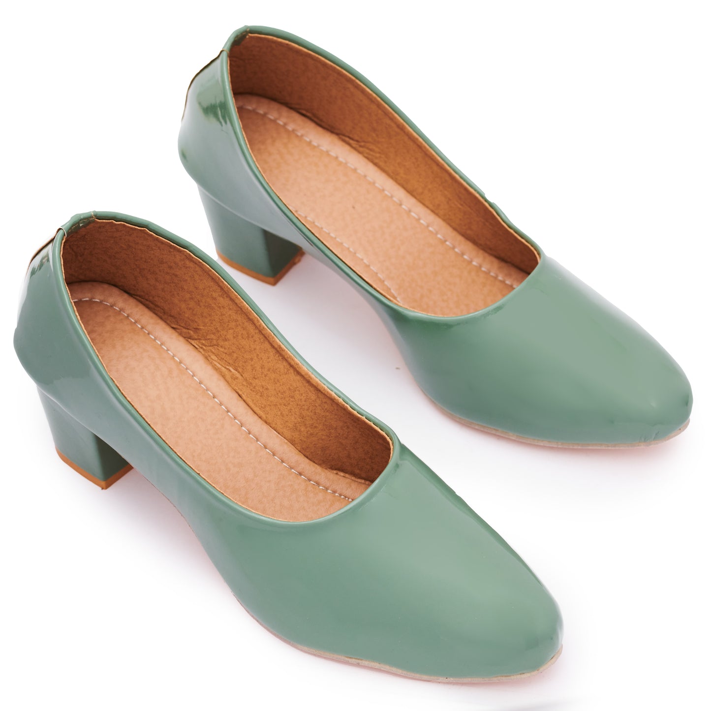 RAVIS Classic Block Heel Pumps – Elegant Closed-Toe Slip-Ons for Women
