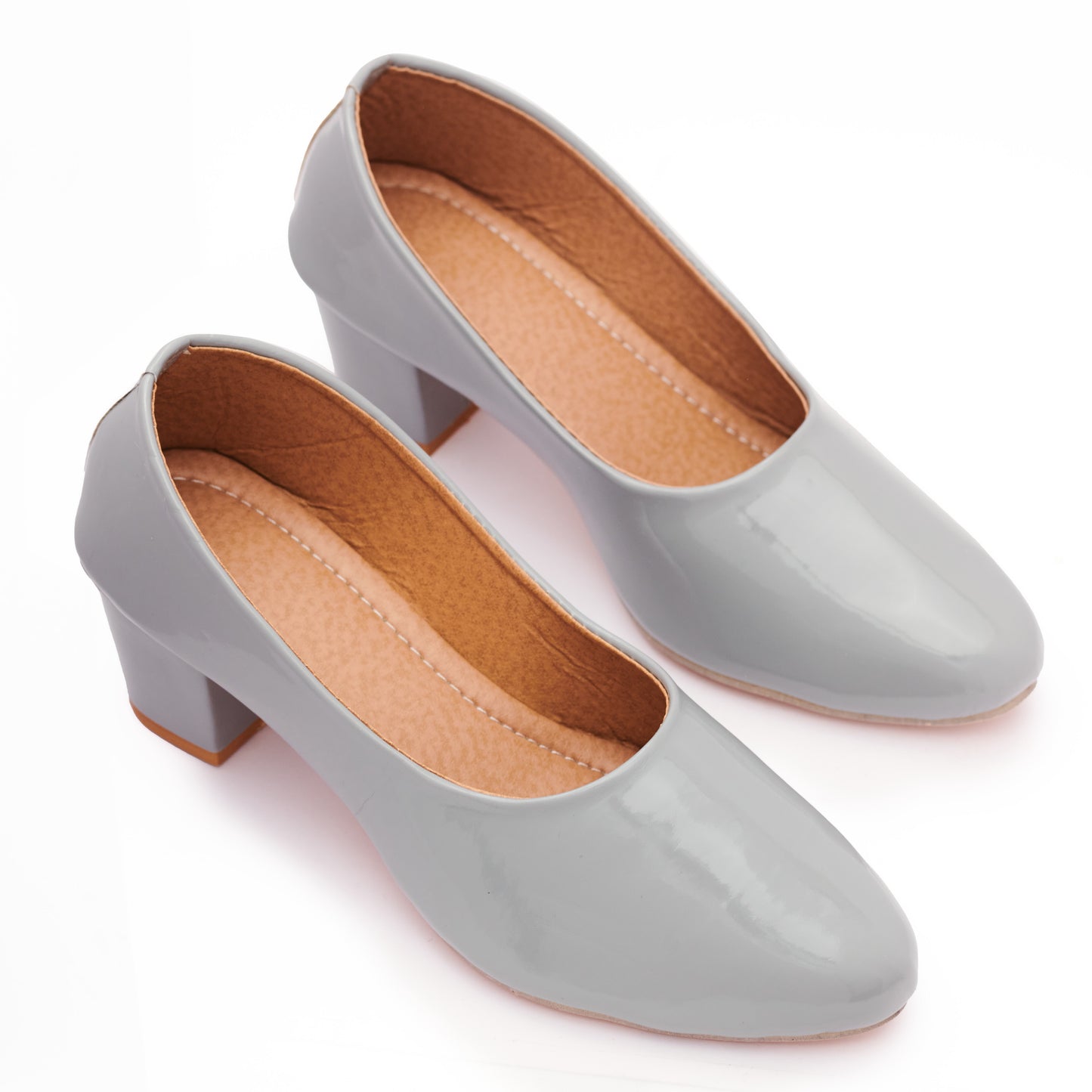 RAVIS Classic Block Heel Pumps – Elegant Closed-Toe Slip-Ons for Women