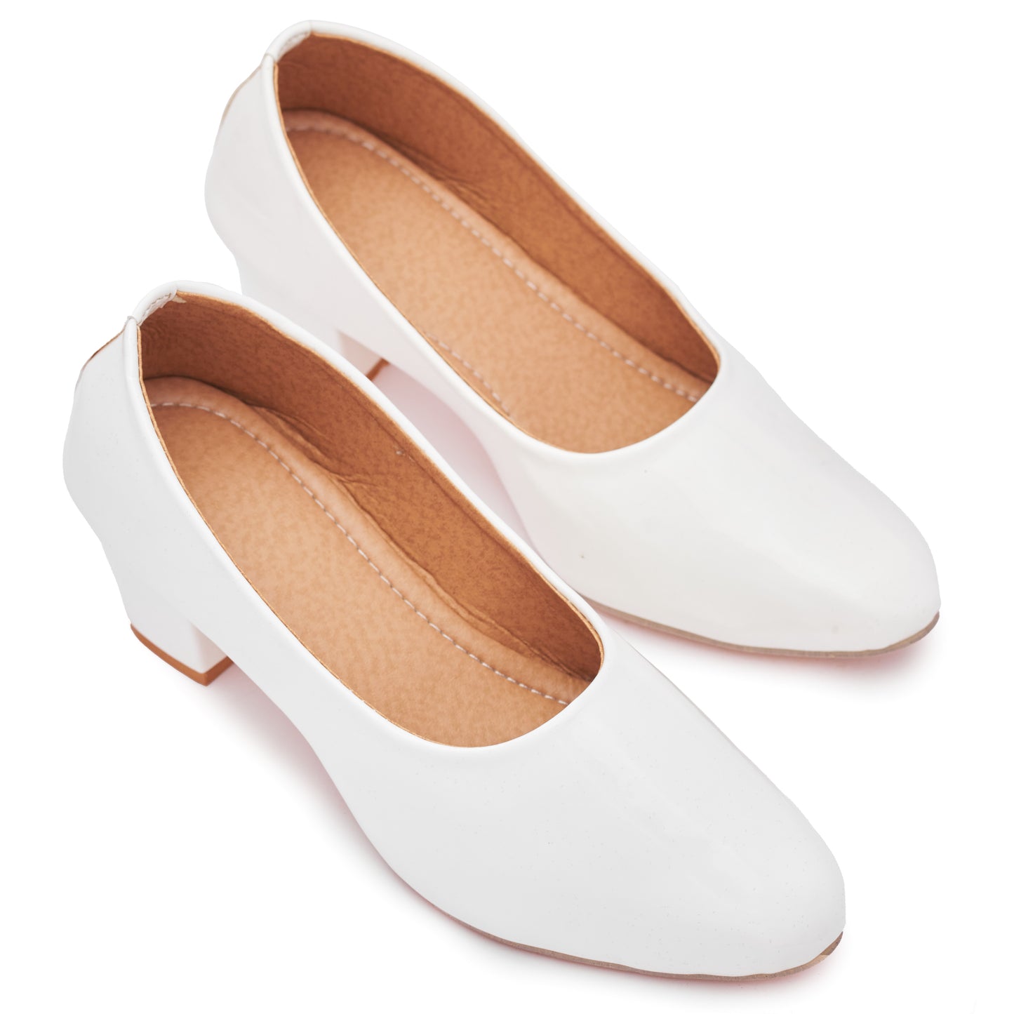 RAVIS Classic Block Heel Pumps – Elegant Closed-Toe Slip-Ons for Women