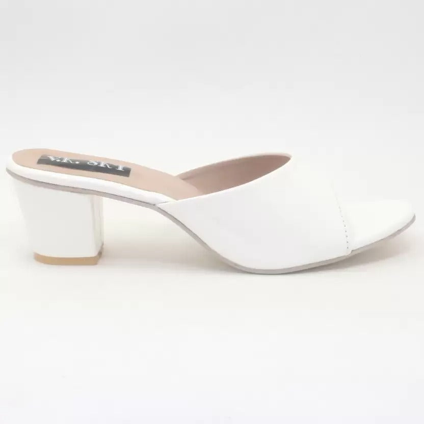 RAVIS Glossy Block Heel Slippers for Women – Open Toe Comfort