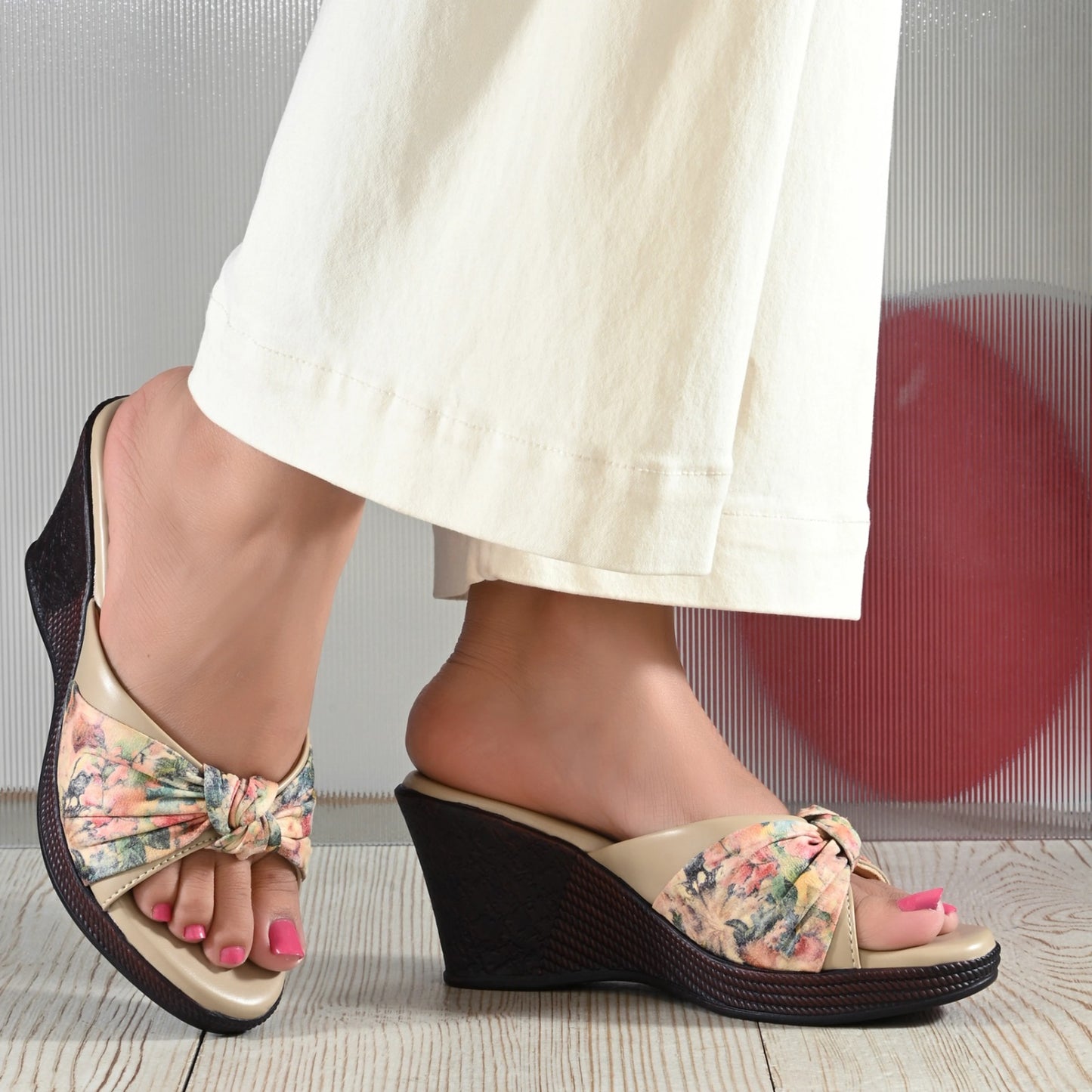 Ravis Floral High heel wedges