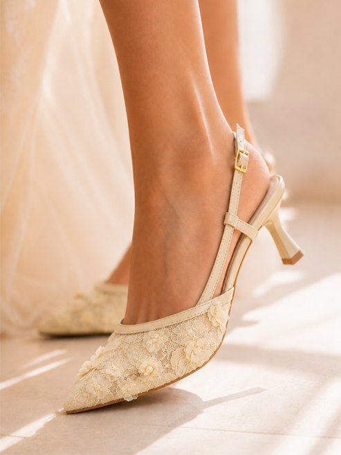 Beige | Rose Slingbling Heel01