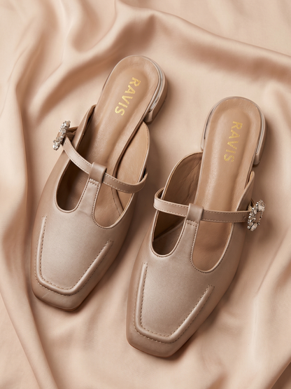 Beige | Crystal Muse Loafers
