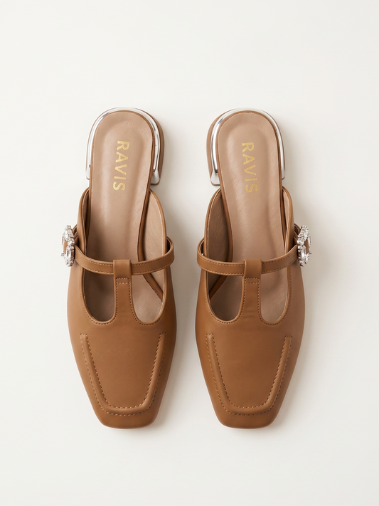 Brown | Crystal Muse Loafers